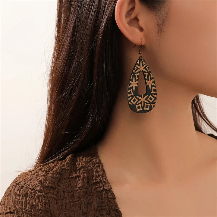 Bohemian Wood Earrings | Handmade Boho Style-State of Style