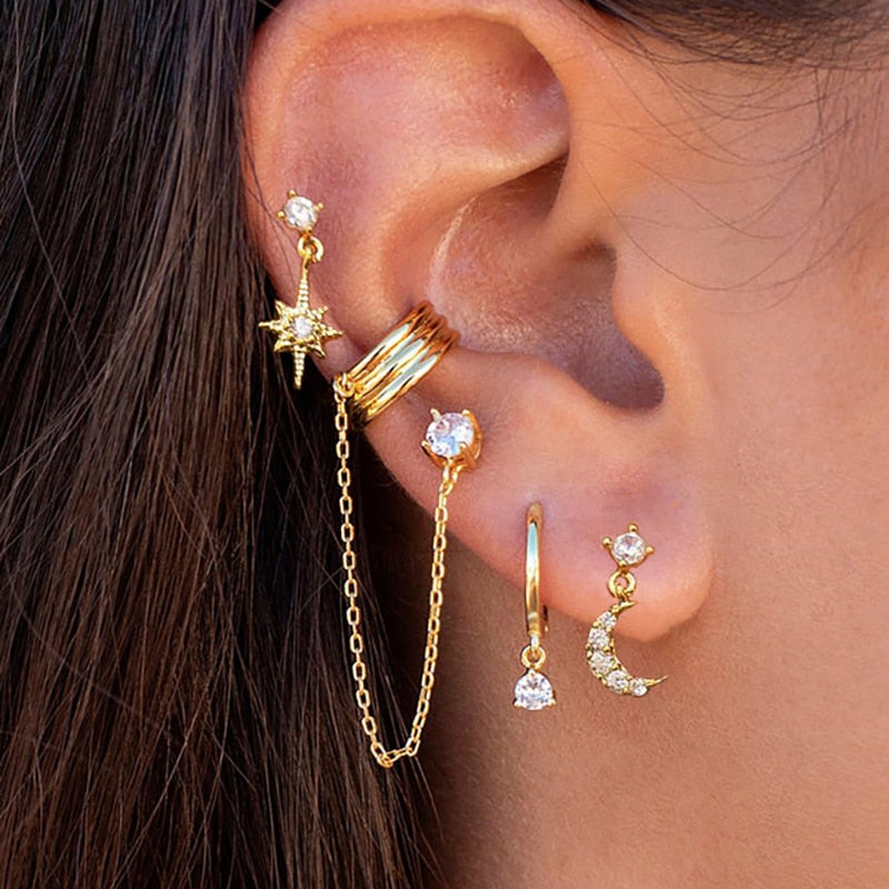 Boho Chic Earring Set - Amira-3-Pair Set-Gold-State of Style