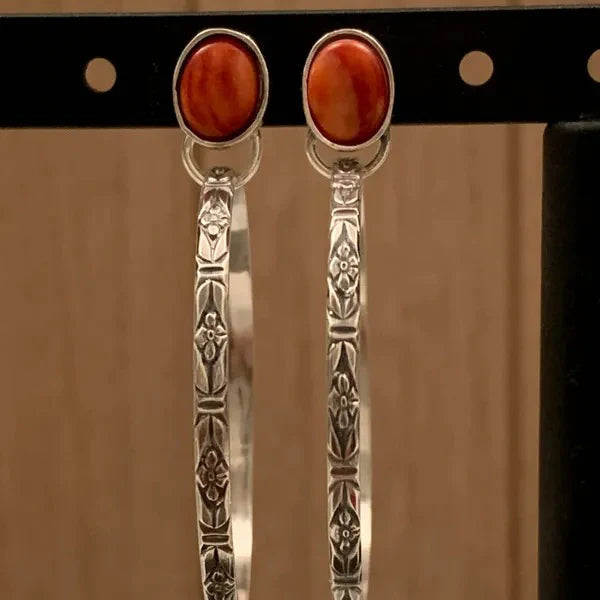 Boho Earrings Vintage Onyx - Esme-Red-State of Style