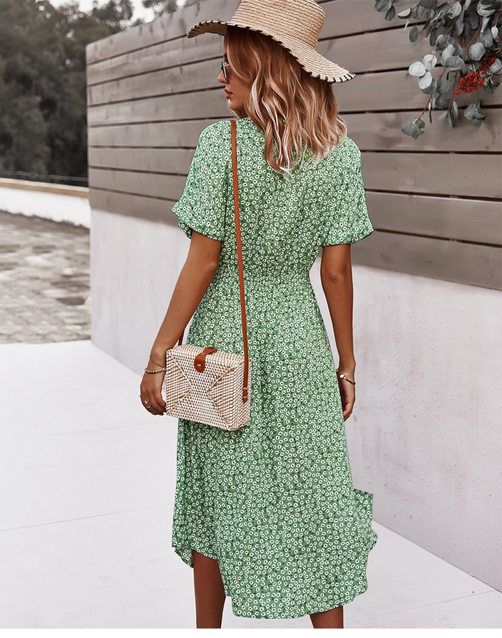 Boho Flower Midi Dress - Isla-Blue-S-State of Style