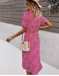Boho Flower Midi Dress - Isla-Blue-S-State of Style