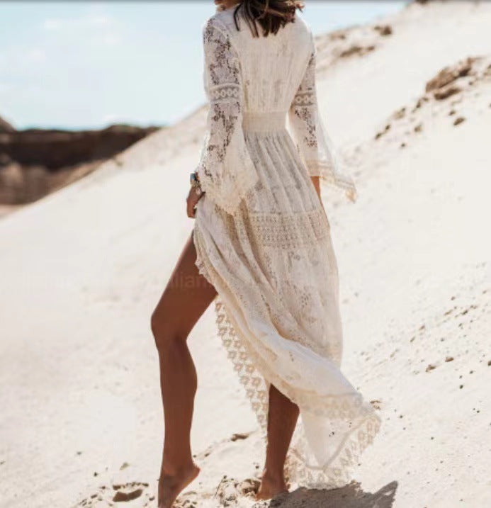 Boho Maxi Dress - Elvira-Beige-S-State of Style