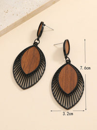 Boho Wood Teardrop Earrings | Trendy and Lightweight Jewellery-Style 1-State of Style