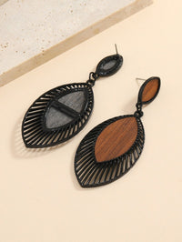 Boho Wood Teardrop Earrings | Trendy and Lightweight Jewellery-Style 1-State of Style