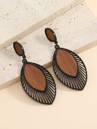 Boho Wood Teardrop Earrings | Trendy and Lightweight Jewellery-Style 1-State of Style