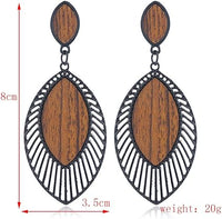 Boho Wood Teardrop Earrings | Trendy and Lightweight Jewellery-Style 1-State of Style