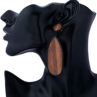 Boho Wood Teardrop Earrings | Trendy and Lightweight Jewellery-Style 1-State of Style