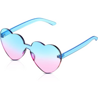 Borderless Heart-Shaped Transparent Sunglasses - Cora-Blue-Pink-State of Style