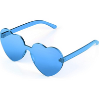 Borderless Heart-Shaped Transparent Sunglasses - Cora-Blue-State of Style