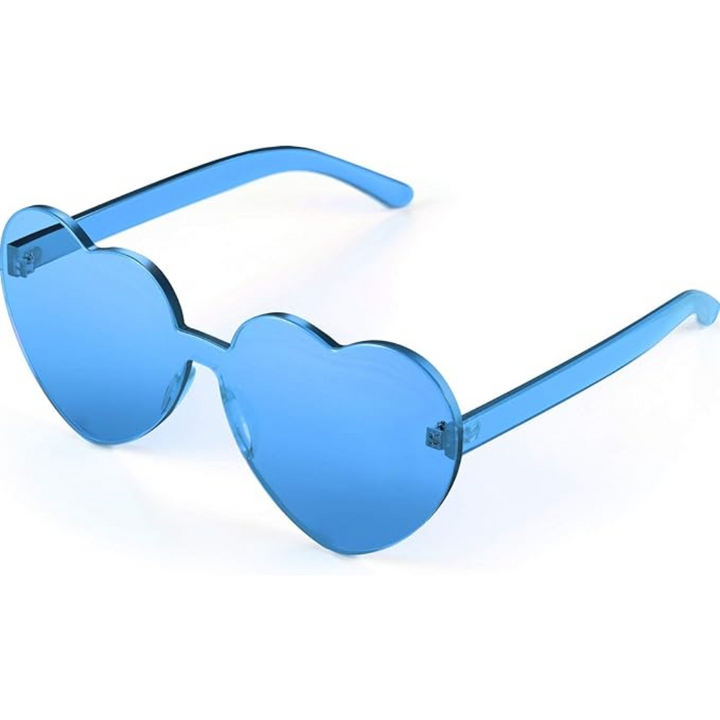 Borderless Heart-Shaped Transparent Sunglasses - Cora-Blue-State of Style