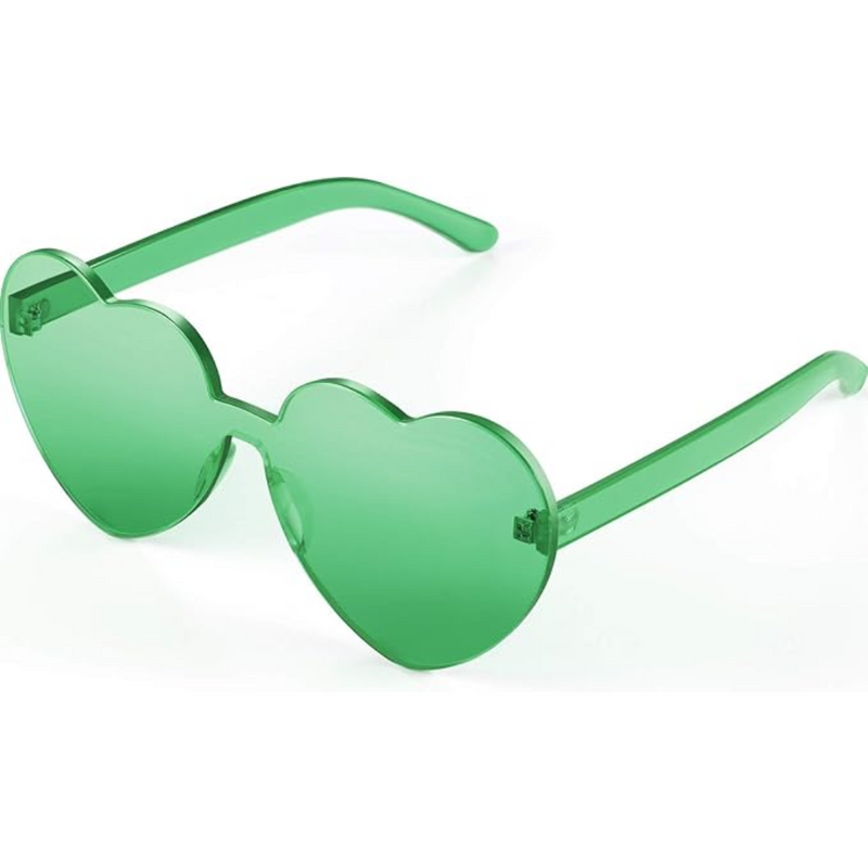 Borderless Heart-Shaped Transparent Sunglasses - Cora-Green-State of Style