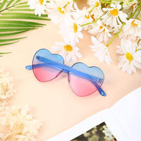 Borderless Heart-Shaped Transparent Sunglasses - Cora-Yellow-State of Style