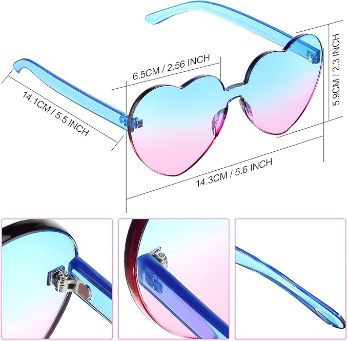 Borderless Heart-Shaped Transparent Sunglasses - Cora-Yellow-State of Style