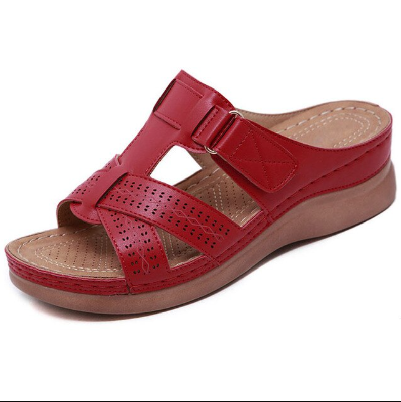 Bounzy | Classic Feminine Sandals with Retro Charm-Red-3.5-State of Style