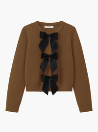 Bow Detail Women's Sweater - Isla-Brown-XS-State of Style