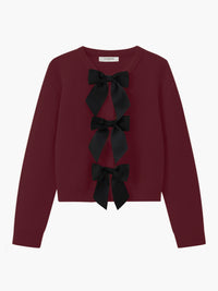 Bow Detail Women's Sweater - Isla-Burgundy-XS-State of Style