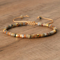 Braided Bracelet with 2.4 mm Natural Stone Rollers - Seraphina-Agate-State of Style