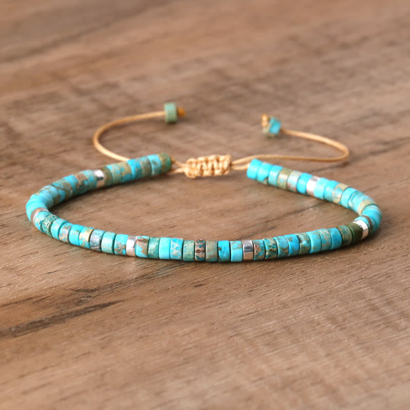 Braided Bracelet with 2.4 mm Natural Stone Rollers - Seraphina-Kaiserstein-State of Style