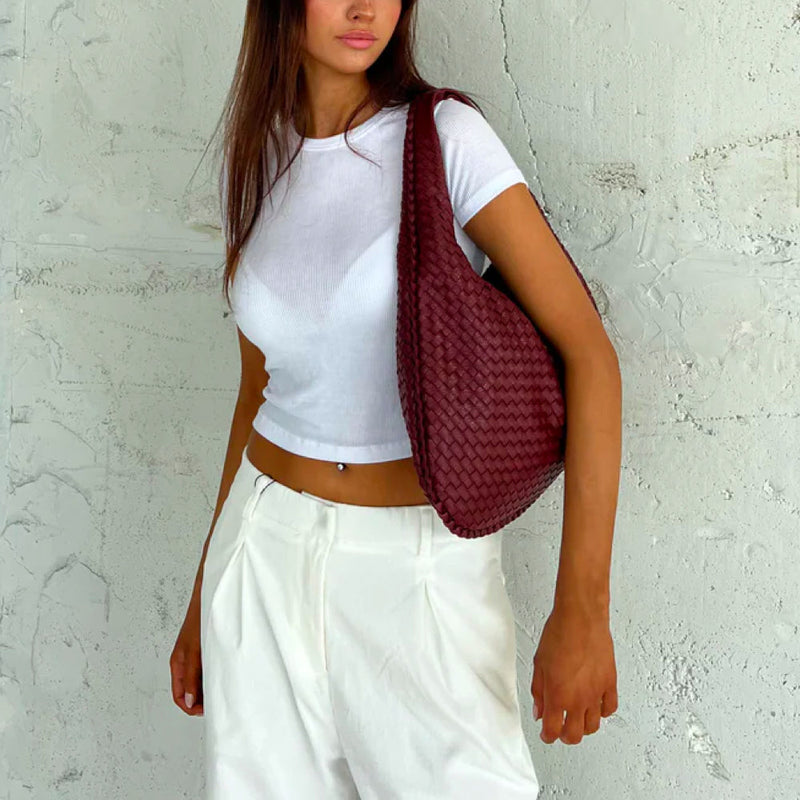Braided Design Bag - Sophia-Red-State of Style