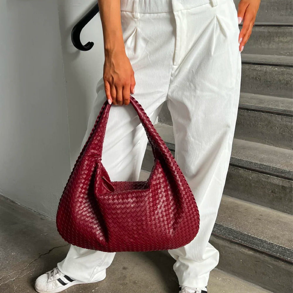 Braided Design Bag - Sophia-Red-State of Style