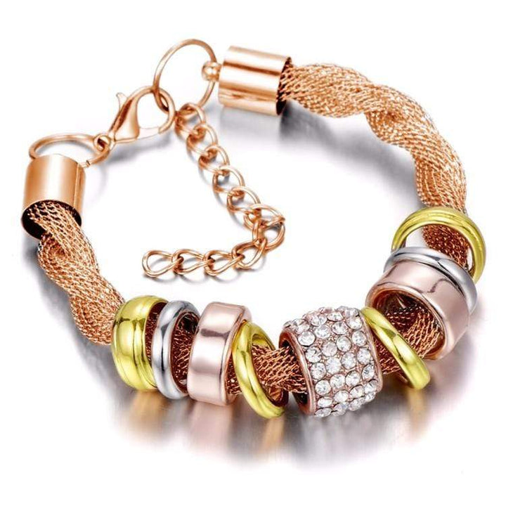 Braided Fashion Bracelet - Zarina-Rose Gold-State of Style
