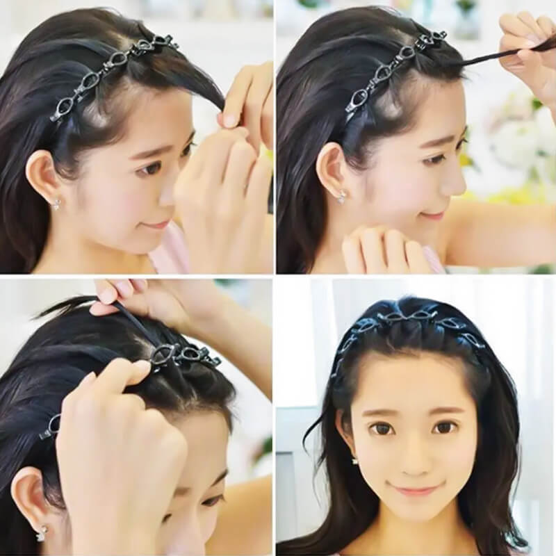 Braided Hairband with Grip – Bibi-Black-State of Style