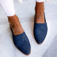 Braided Leather Women's Sandals - Lia-Blue-3.0-State of Style
