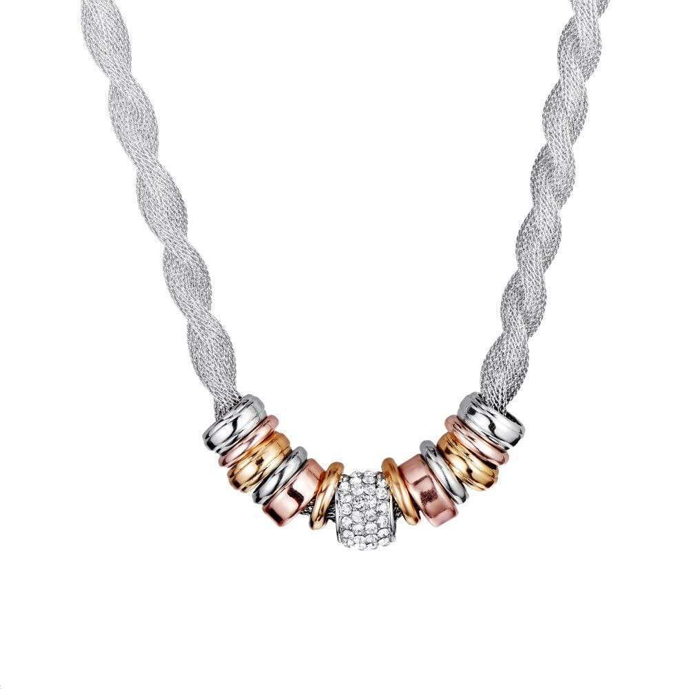Braided Stylish Necklace - Lynora-Silver-State of Style