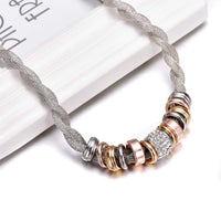 Braided Stylish Necklace - Lynora-Silver-State of Style