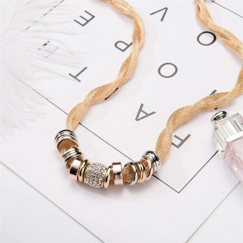 Braided Stylish Necklace - Lynora-Silver-State of Style