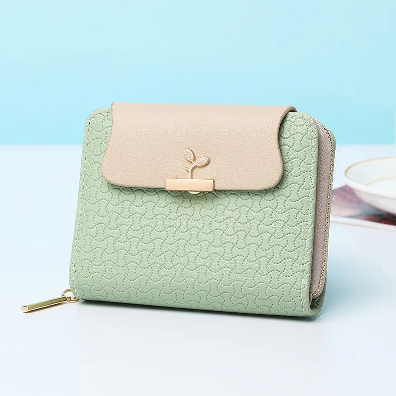 Brand Blätter Clutch Elegance Mini Wallet-Light Green-State of Style
