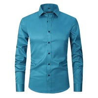 Breathable and Highly Elastic Men's Shirt - Felix-Light Green White (Black Buttons)-XS-State of Style