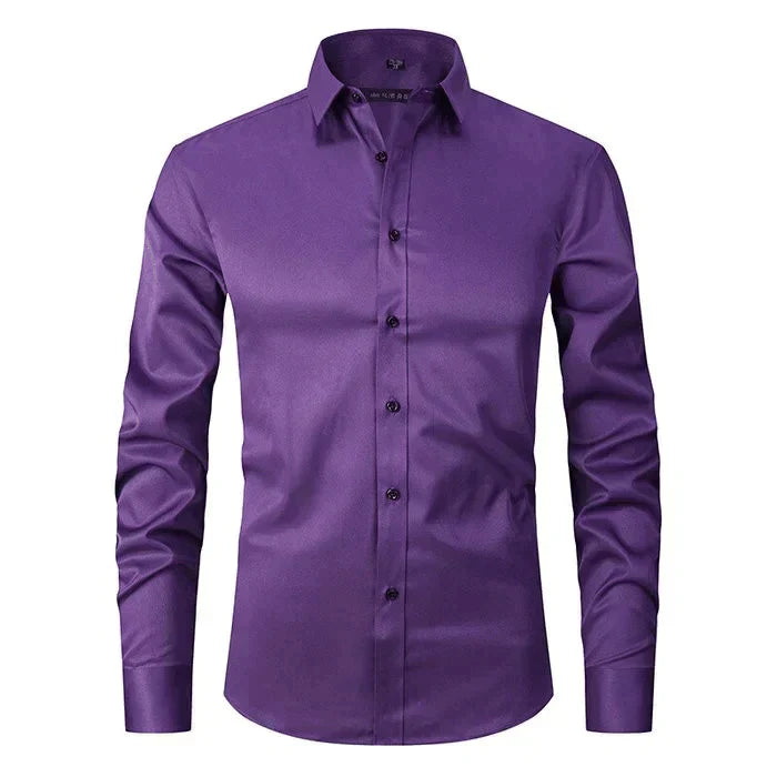 Breathable and Highly Elastic Men's Shirt - Felix-Lilac (Black Buttons)-XS-State of Style