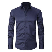 Breathable and Highly Elastic Men's Shirt - Felix-Navy White (Black Buttons)-XS-State of Style
