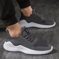 Breathable men's running sneakers with mesh upper – Niko-Black-6-State of Style
