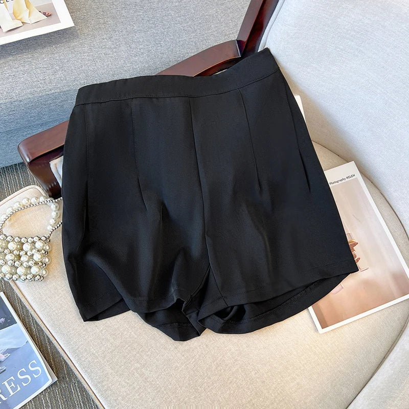 Breathable Plus-Size Summer Shorts with Elastic Waistband for Women-Brown-3XL-State of Style