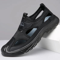 Breathable & Stylish Mesh Sandals for Men - Leon-Black-6-State of Style