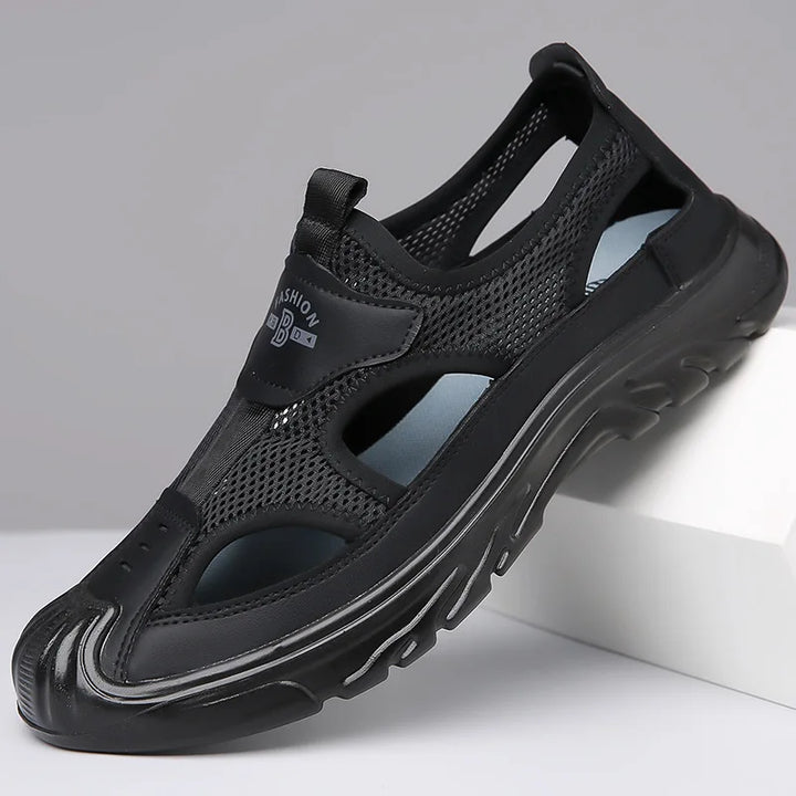 Breathable & Stylish Mesh Sandals for Men - Leon-Black-6-State of Style