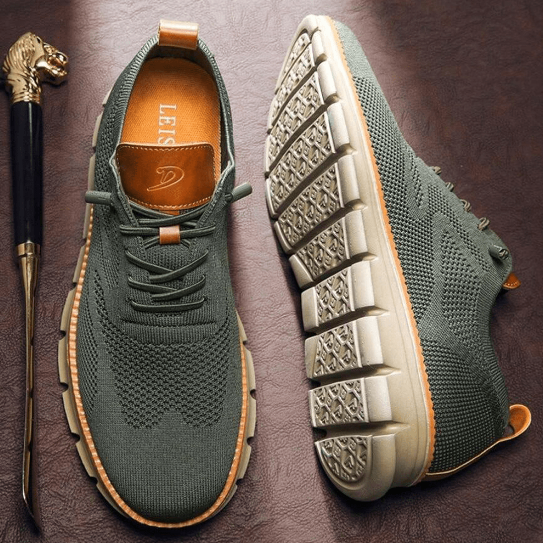Breathable & Ultra-Comfortable Men's Sneakers in Minimalist Design – Elias-Green-6-State of Style
