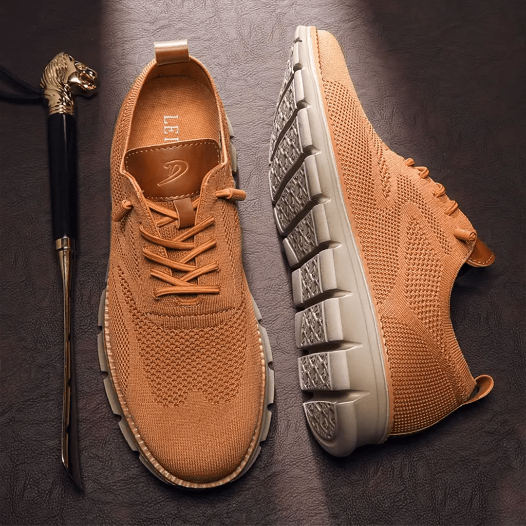 Breathable & Ultra-Comfortable Men's Sneakers in Minimalist Design – Elias-Light brown-6-State of Style