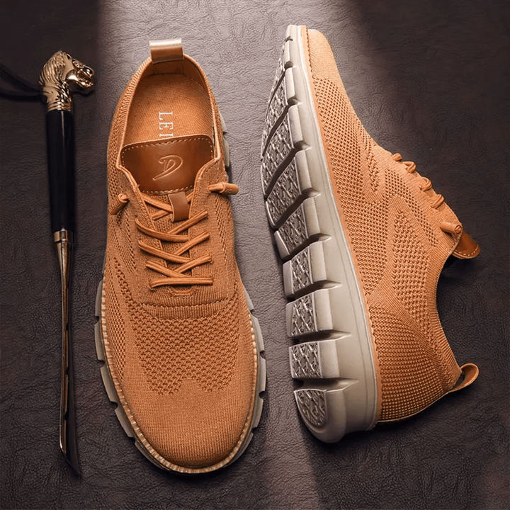 Breathable & Ultra-Comfortable Men's Sneakers in Minimalist Design – Elias-Light brown-6-State of Style