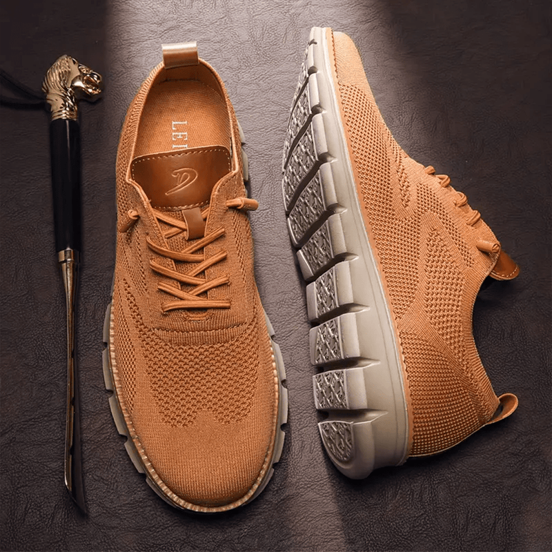 Breathable & Ultra-Comfortable Men's Sneakers in Minimalist Design – Elias-Light brown-6-State of Style