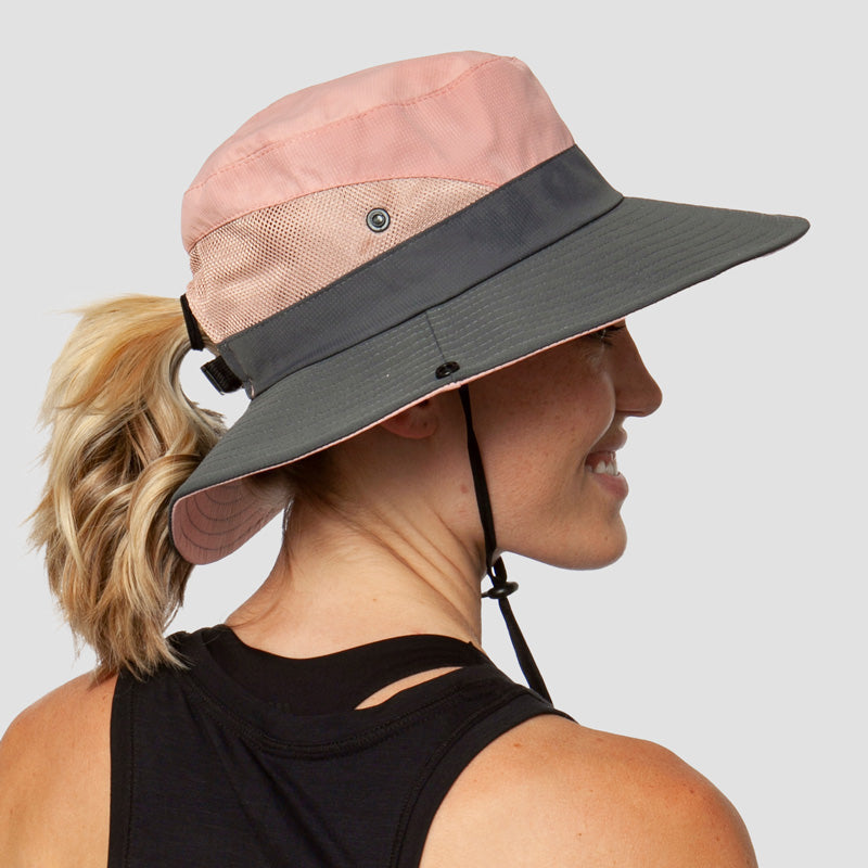 Breathable UV Protection Women's Sun Hat Foldable with Ponytail Opening – Liane (Buy 1, Get 1 FREE)-Red-State of Style