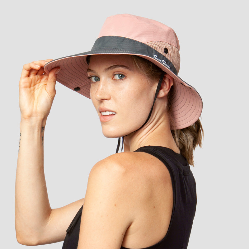 Breathable UV Protection Women's Sun Hat Foldable with Ponytail Opening – Liane (Buy 1, Get 1 FREE)-Red-State of Style