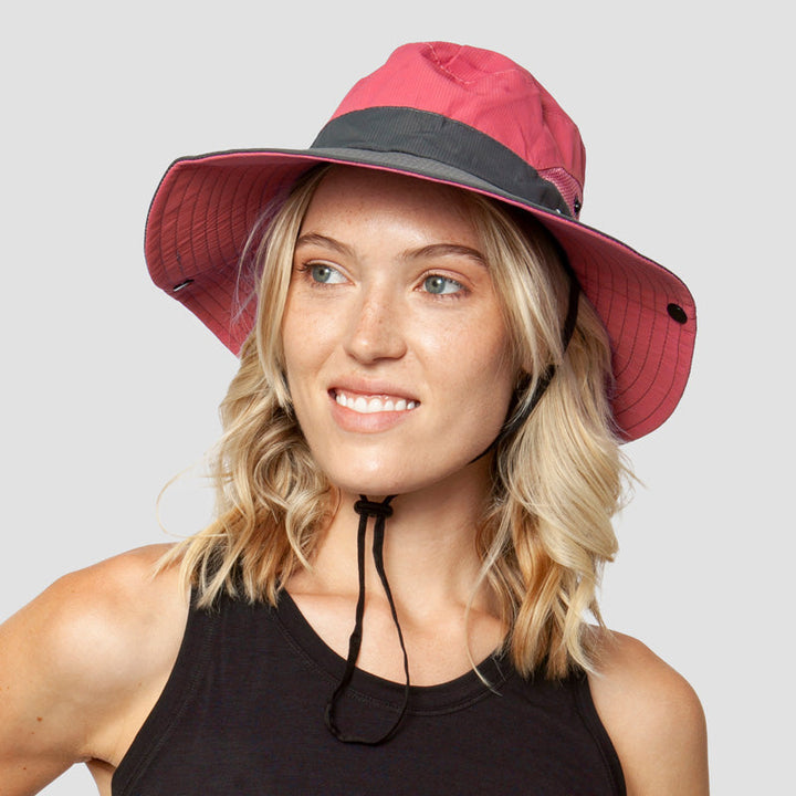 Breathable UV Protection Women's Sun Hat Foldable with Ponytail Opening – Liane (Buy 1, Get 1 FREE)-Watermelon red-State of Style