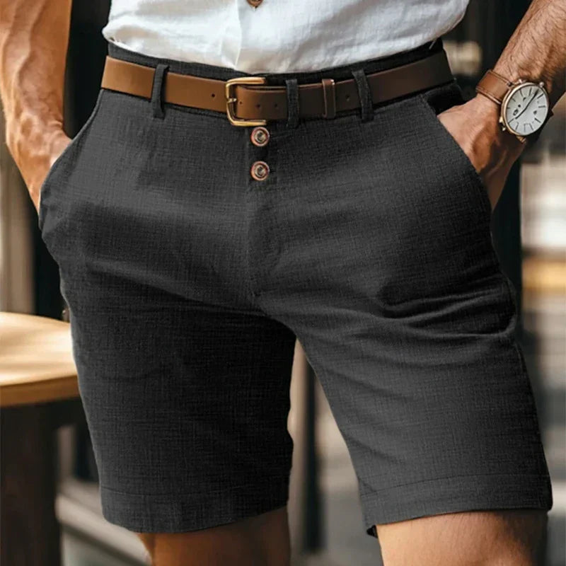 Breathable & Vintage Slim-Fit Summer Shorts for Men – Lennart-Black-S-State of Style