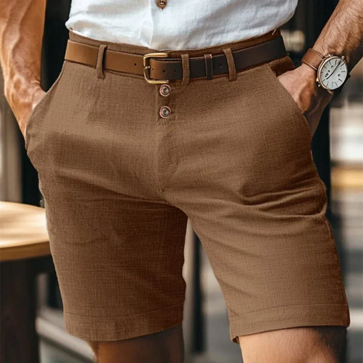 Breathable & Vintage Slim-Fit Summer Shorts for Men – Lennart-Brown-S-State of Style