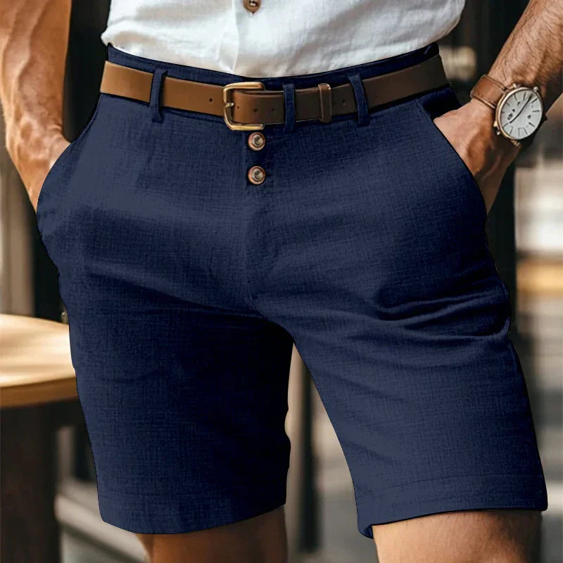 Breathable & Vintage Slim-Fit Summer Shorts for Men – Lennart-Dark blue-S-State of Style
