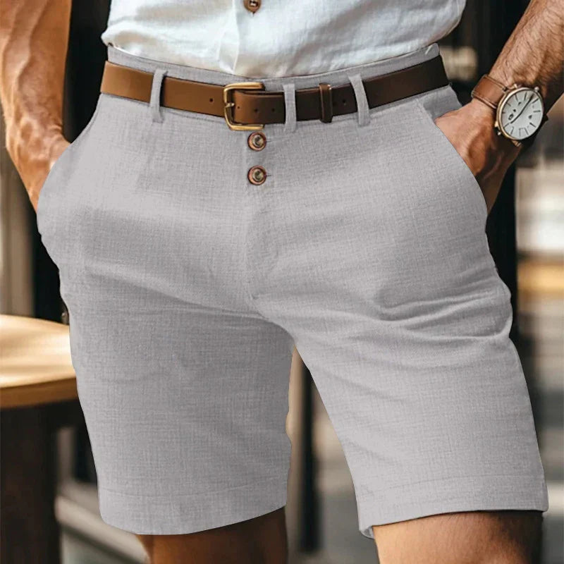 Breathable & Vintage Slim-Fit Summer Shorts for Men – Lennart-Gray-S-State of Style