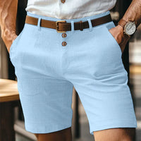 Breathable & Vintage Slim-Fit Summer Shorts for Men – Lennart-Light blue-S-State of Style